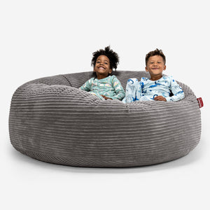 Enorme Kinderzitzak Gezinsformaat 3-14 jaar oud - Corduroy Graphite Grijs