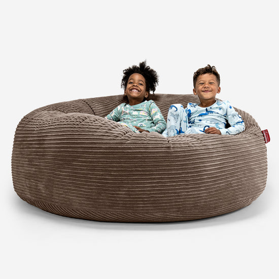 Enorme Kinderzitzak Gezinsformaat 3-14 jaar oud - Corduroy Mocha Bruin 01