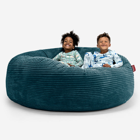 Enorme Kinderzitzak Gezinsformaat 3-14 jaar oud - Corduroy Teal 01