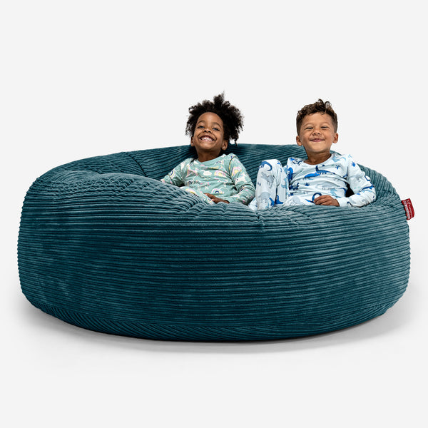 Enorme Kinderzitzak Gezinsformaat 2-14 jaar oud - Corduroy Teal 01