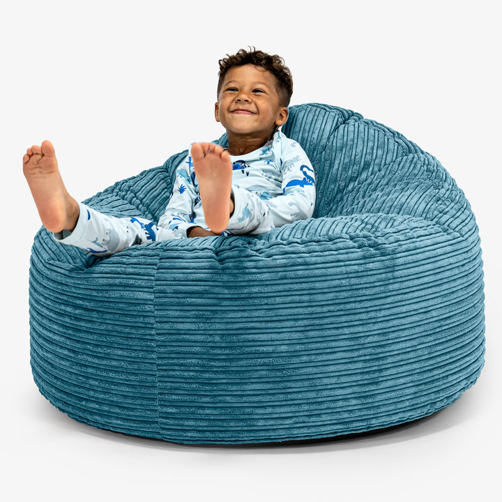 Enorme Snuggle-kinderzitzak 3-8 jaar oud - Corduroy Petrol 01