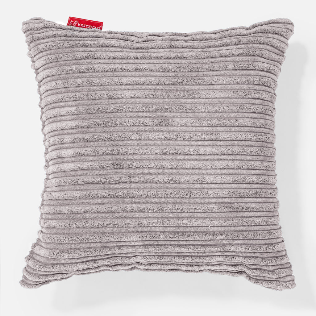 Extra Grote Kussenhoes 70 x 70cm - Corduroy Aluminium Zilver 01