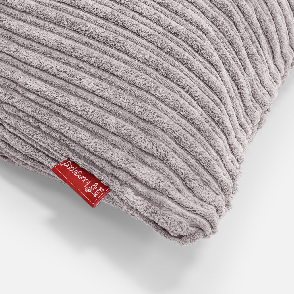 Extra Grote Kussenhoes 70 x 70cm - Corduroy Aluminium Zilver 03