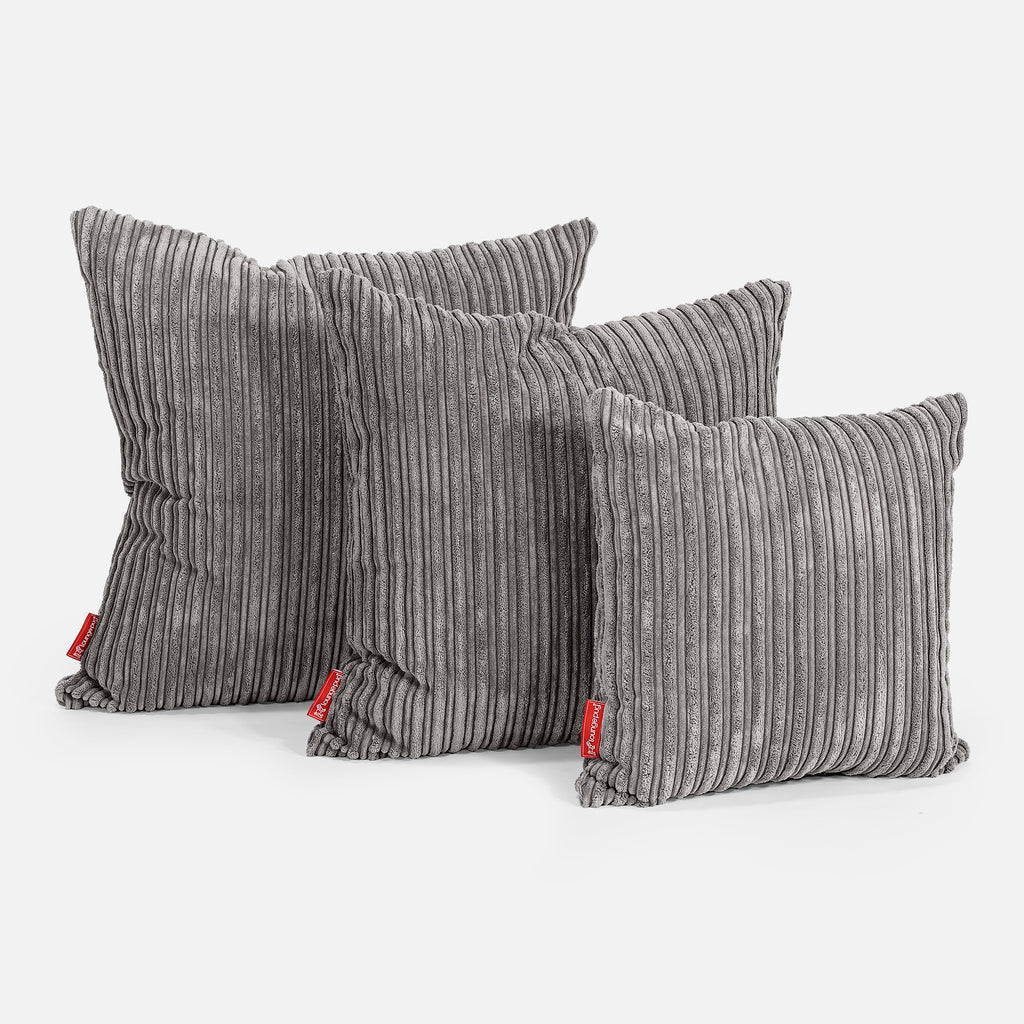 Extra Grote Kussen 70 x 70cm - Corduroy Graphite Grijs 02