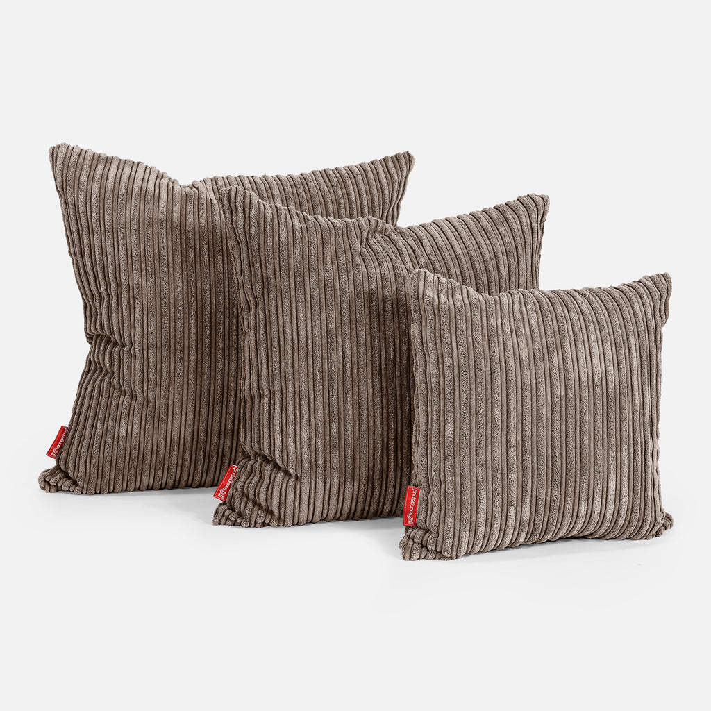 Extra Grote Kussen 70 x 70cm - Corduroy Mocha Bruin 02