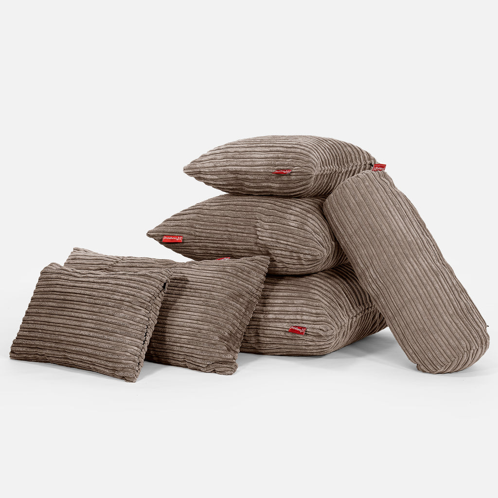 Extra Grote Kussen 70 x 70cm - Corduroy Mocha Bruin 04