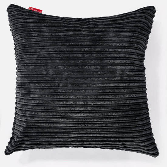 Extra Grote Kussen 70 x 70cm - Corduroy Zwart 01