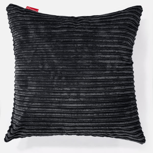 Extra Grote Kussen 70 x 70cm - Corduroy Zwart 01