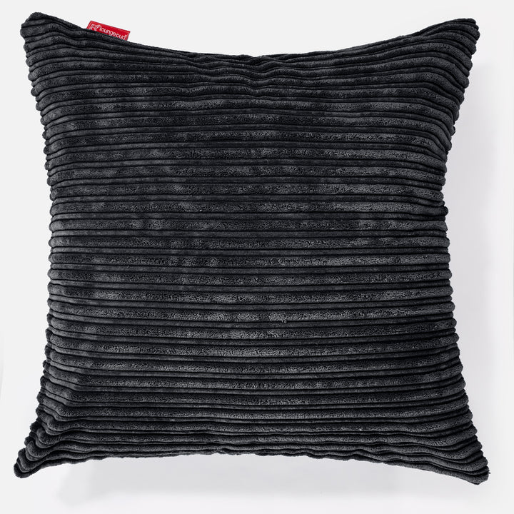 Extra Grote Kussen 70 x 70cm - Corduroy Zwart 01