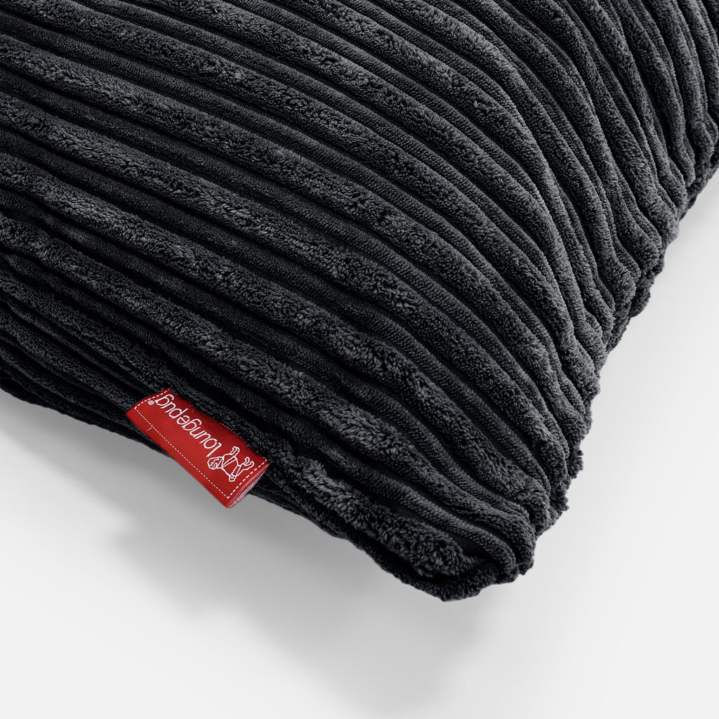 Extra Grote Kussen 70 x 70cm - Corduroy Zwart 03