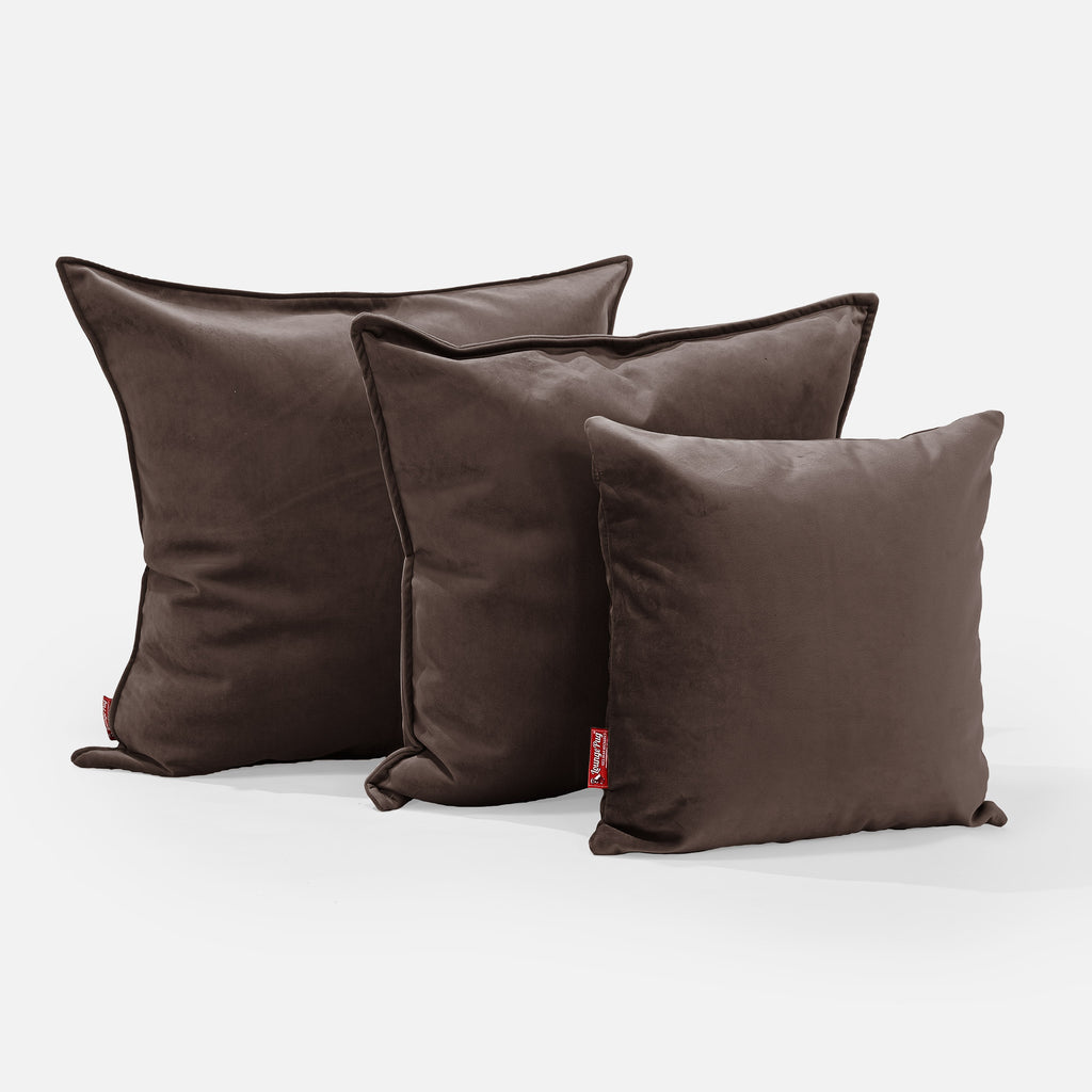 Extra Grote Kussen 70 x 70cm - Fluweel Espresso 02