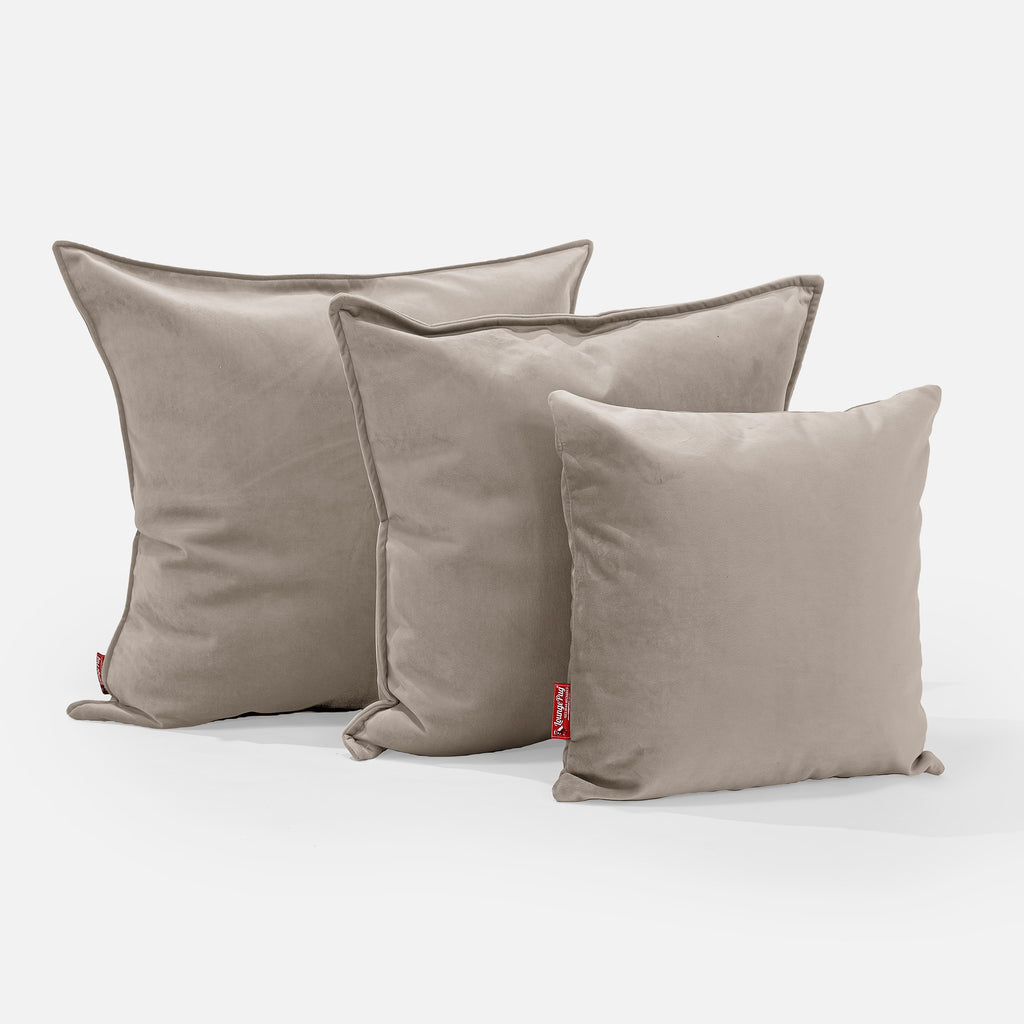 Extra Grote Kussen 70 x 70cm - Fluweel Mink 02