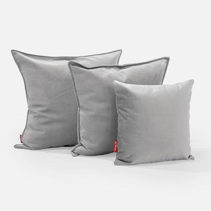 Extra Grote Kussen 70 x 70cm - Fluweel Zilver 02