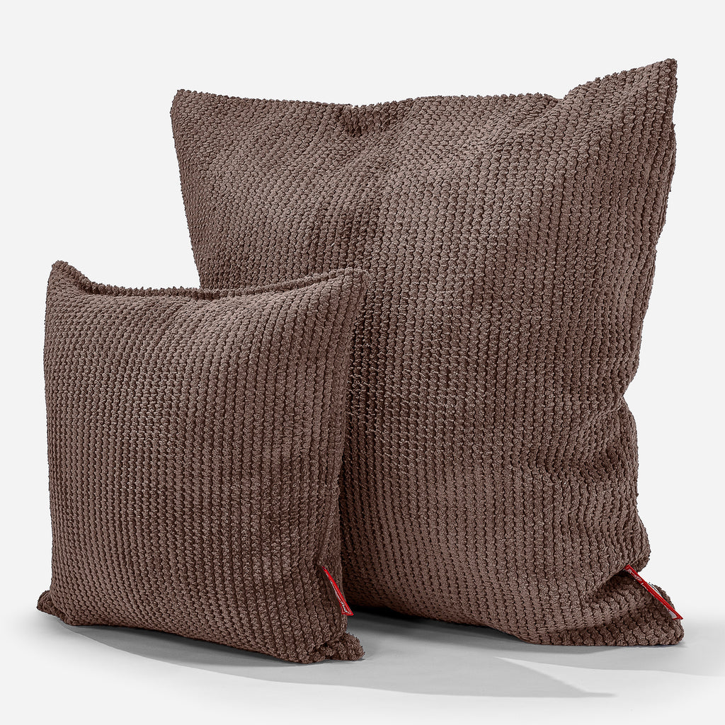 Extra Grote Kussen 70 x 70cm - Pompom Chocolade 02