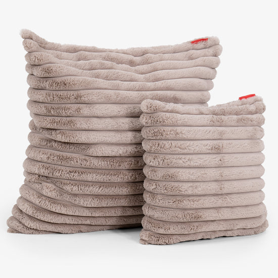 Extra Grote Kussenhoes 70 x 70cm - Ultra Pluche Corduroy Mink 02