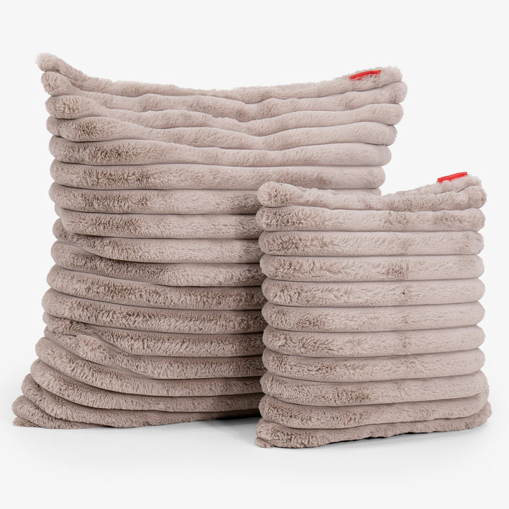 Extra Grote Kussenhoes 70 x 70cm - Ultra Pluche Corduroy Mink 02