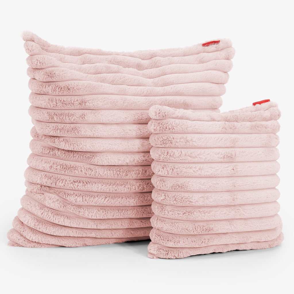 Extra Grote Kussenhoes 70 x 70cm - Ultra Pluche Corduroy Stoffig Roze 02