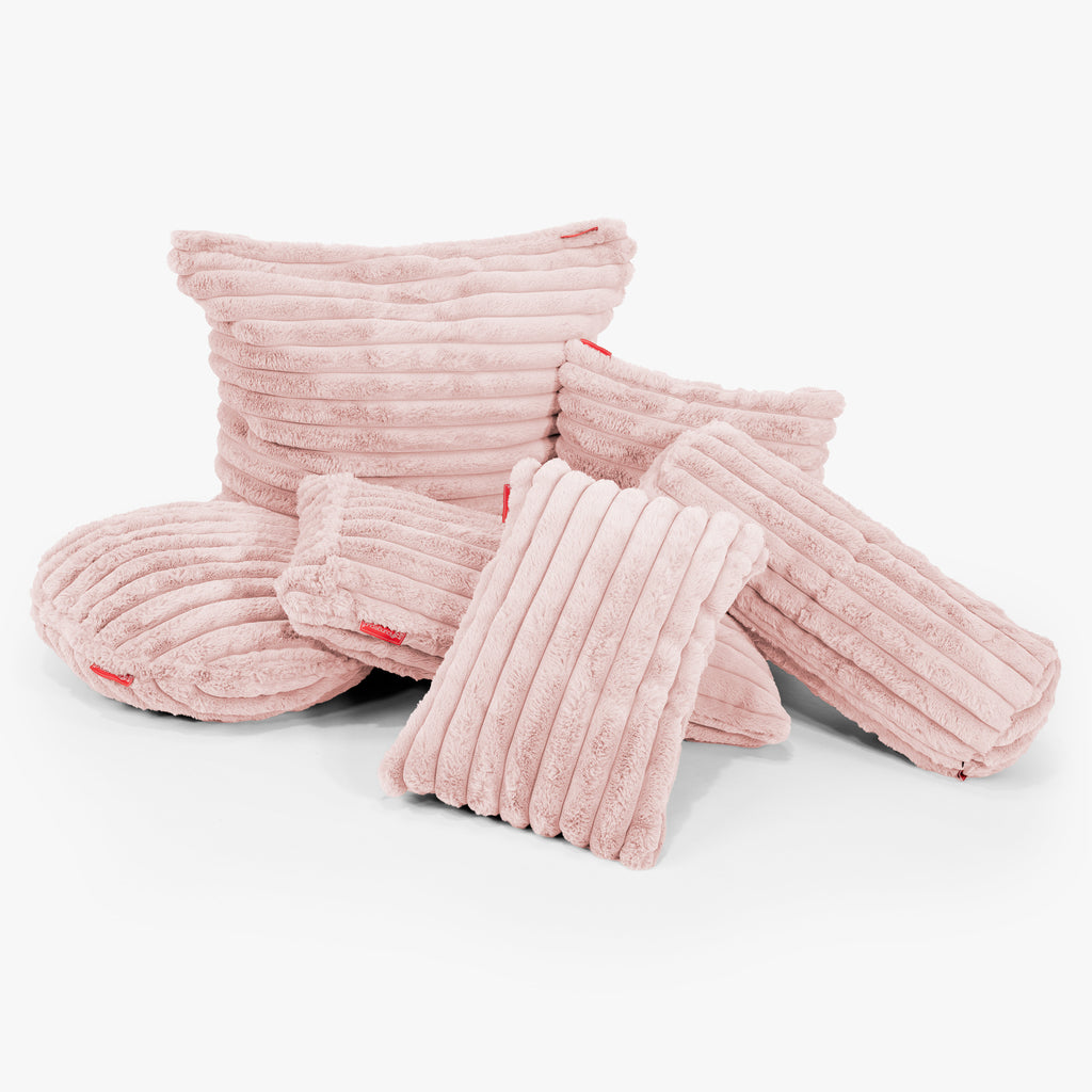 Extra Grote Kussenhoes 70 x 70cm - Ultra Pluche Corduroy Stoffig Roze 03