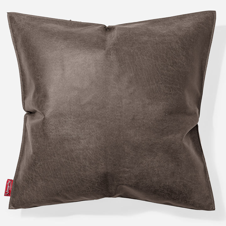 Extra Grote Kussen 70 x 70cm - Vintage Leer Leisteen Grijs 01
