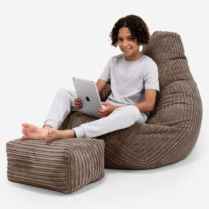 Gaming Kinderzitzakstoel 6-14 jaar oud - Corduroy Mocha Bruin