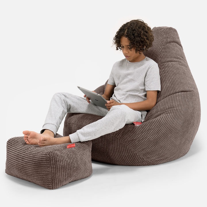 Gaming Kinderzitzakstoel 6-14 jaar oud - Pompom Chocolade 01