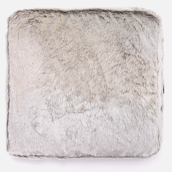 Groot Vloerkussen - Nepkonijnenbont Lichtgrijs 03