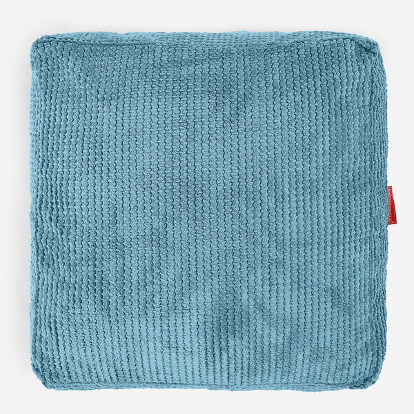 Groot Vloerkussen - Pompom Petrol Fabric Close-up Image