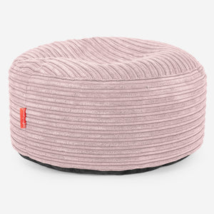 Grote Ronde Voetenbank - Corduroy Blozen Roze