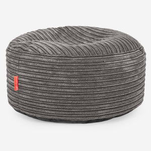 Grote Ronde Voetenbank - Corduroy Graphite Grijs