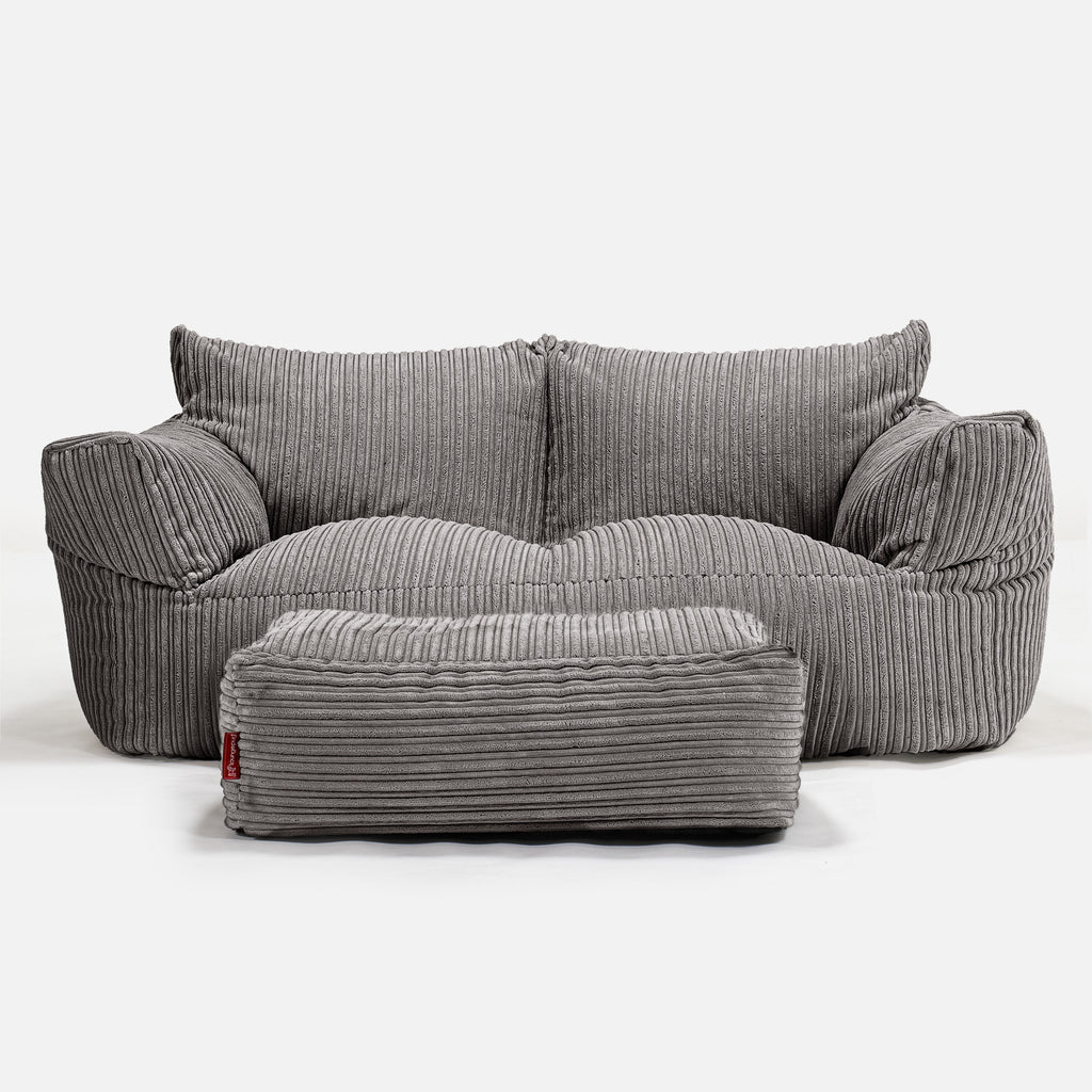 Josephine Zitzak Bank - Corduroy Graphite Grijs 02