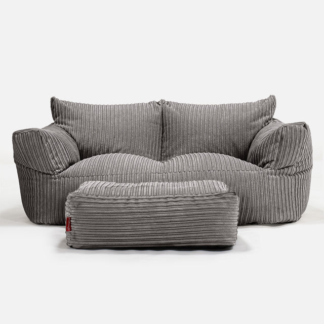 Josephine Zitzak Bank - Corduroy Graphite Grijs 02