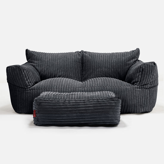 Josephine Zitzak Bank - Corduroy Zwart 02