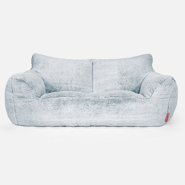 Josephine Zitzak Bank - Nepkonijnenbont Stoffig Blauw 01