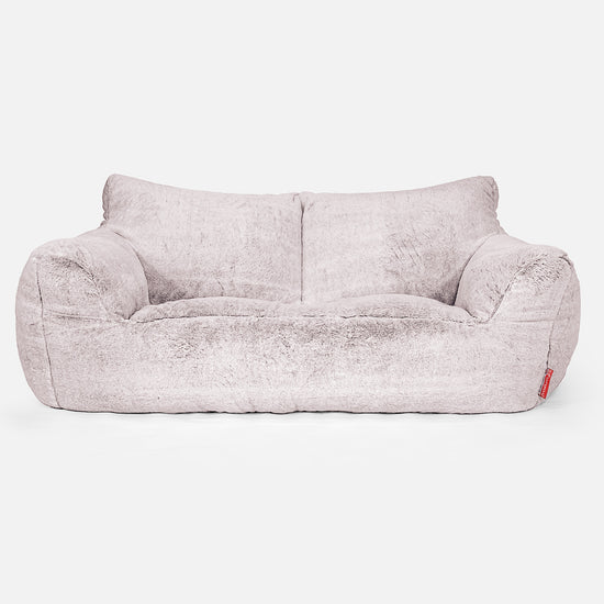 Josephine Zitzak Bank - Nepkonijnenbont Stoffig Roze 01