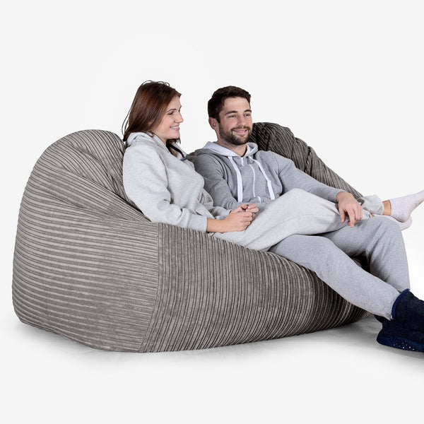 Grote Zitzak Bank - Corduroy Graphite Grijs 02