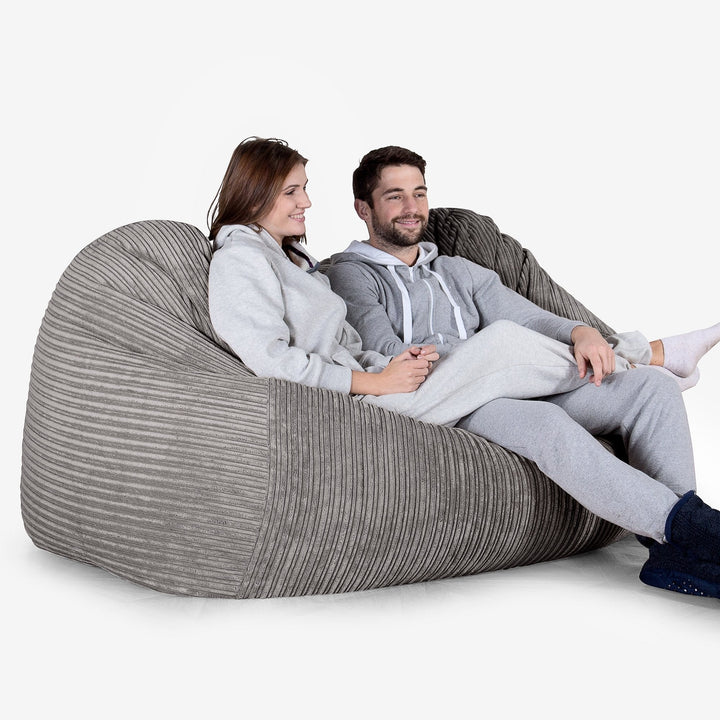 Grote Zitzak Bank - Corduroy Graphite Grijs 02