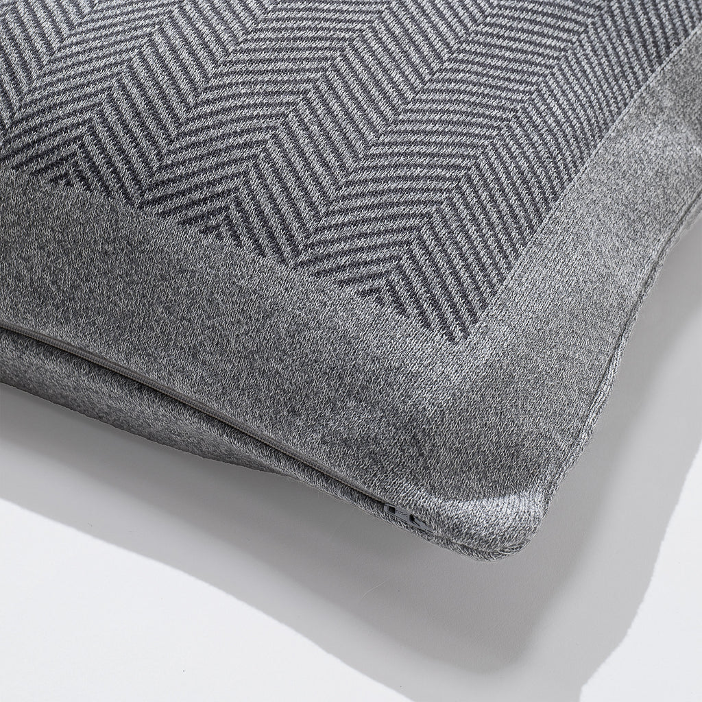 Kussen 47 x 47cm - 100% Katoenen Herringbone Grijs 02