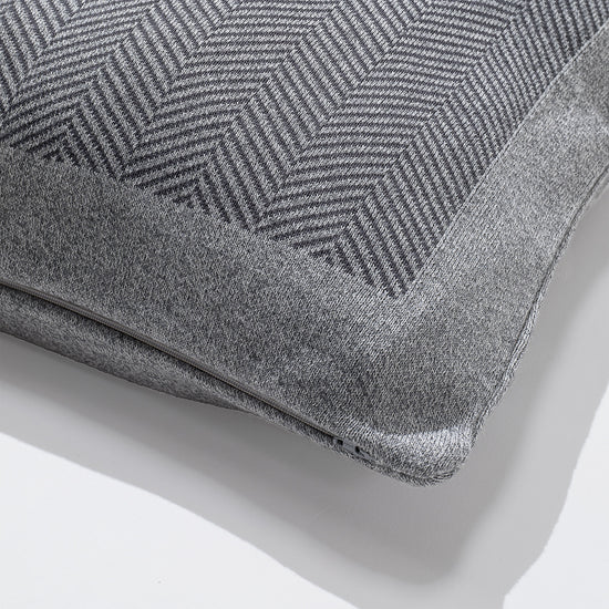 Kussen 47 x 47cm - 100% Katoenen Herringbone Grijs 02