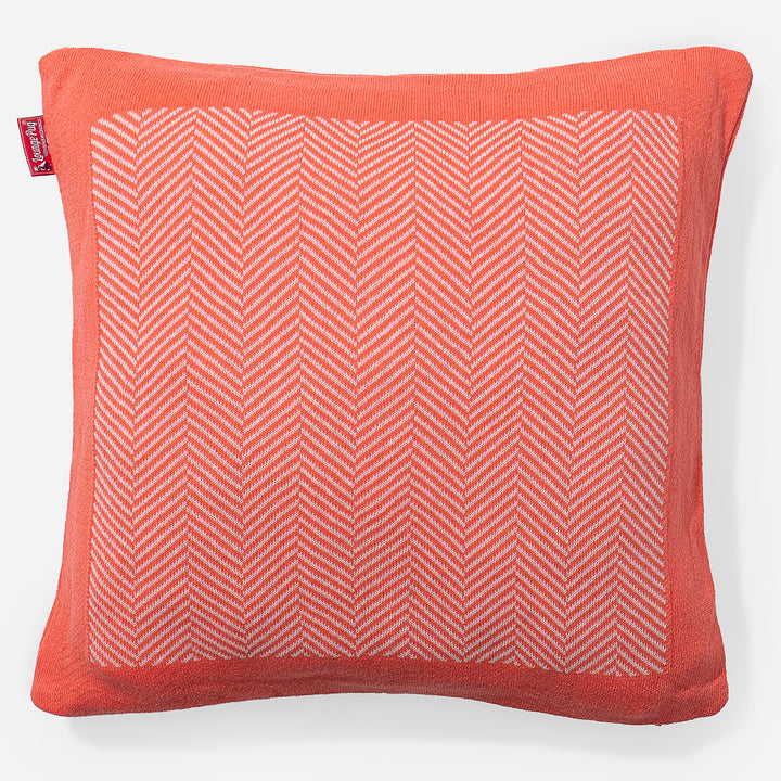 Kussen 47 x 47cm - 100% Katoenen Herringbone Koraal 01