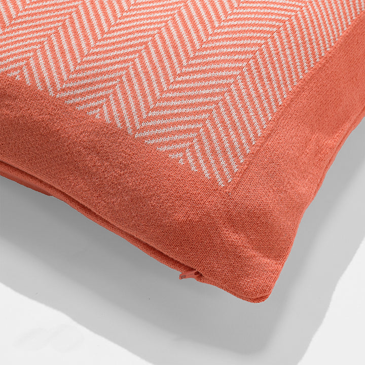 Kussen 47 x 47cm - 100% Katoenen Herringbone Koraal 02