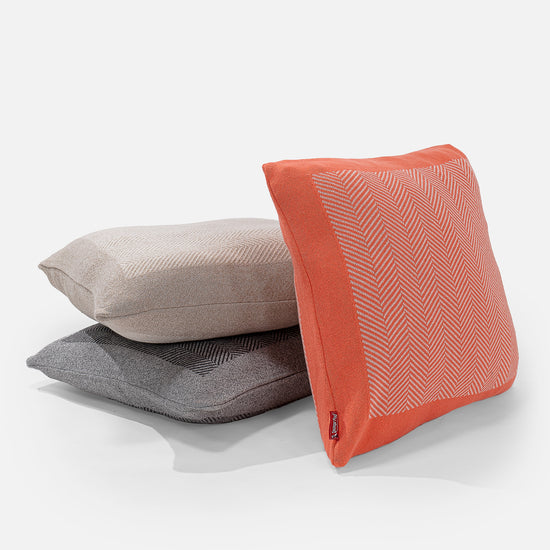 Kussen 47 x 47cm - 100% Katoenen Herringbone Koraal 03