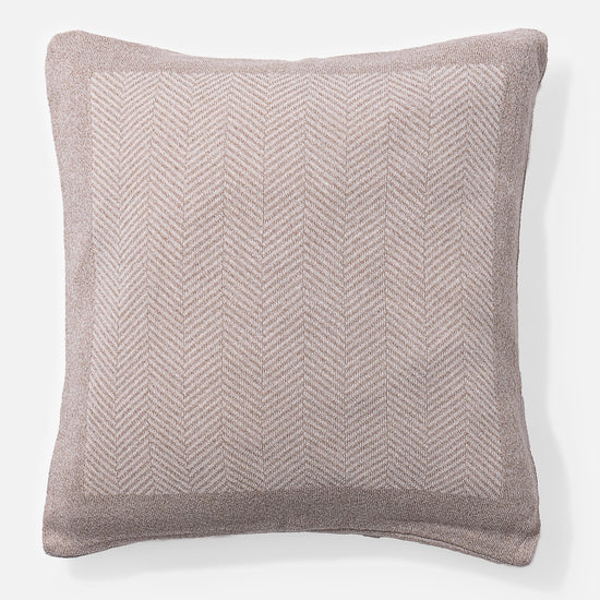 Kussen 47 x 47cm - 100% Katoenen Herringbone Steen 01