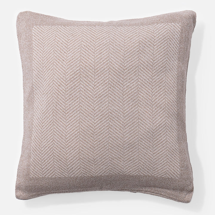 Kussen 47 x 47cm - 100% Katoenen Herringbone Steen 01