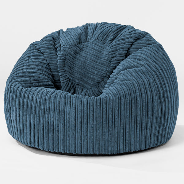 Kinder Klassieke Zitzak Stoel - Corduroy Marineblauw 01