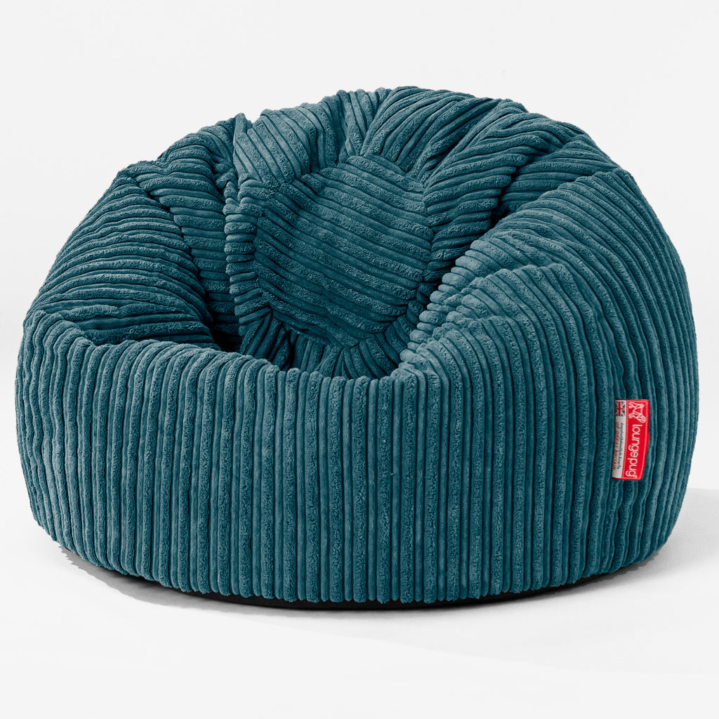Kinder Klassieke Zitzak Stoel - Corduroy Teal 01