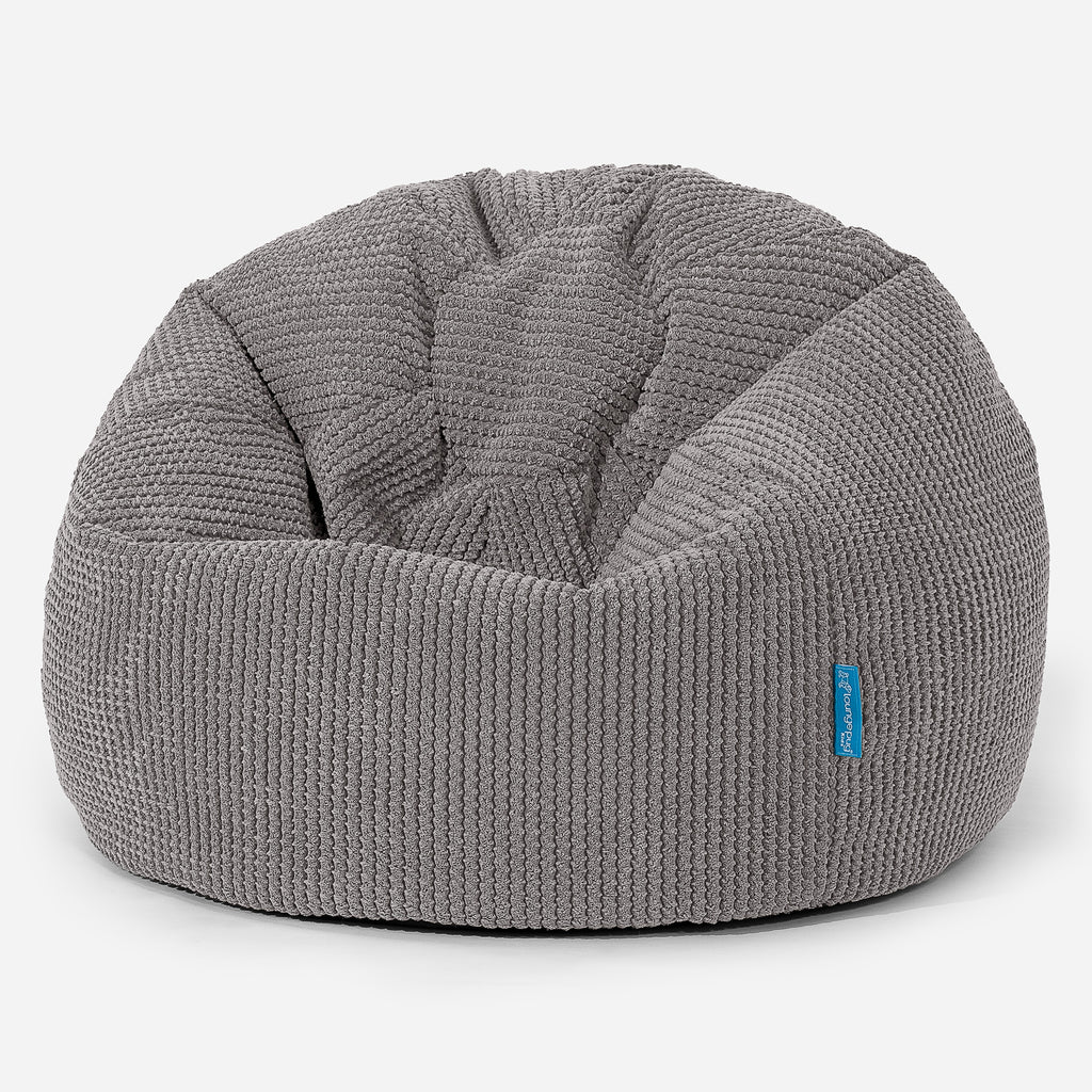 Kinder Klassieke Zitzak Stoel - Pompom Antraciet 01