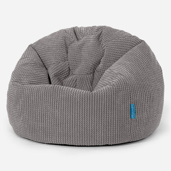 Kinder Klassieke Zitzak Stoel 1-5 jaar oud - Pompom Antraciet 01