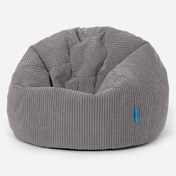 Kinder Klassieke Zitzak Stoel 1-5 jaar oud - Pompom Antraciet 01