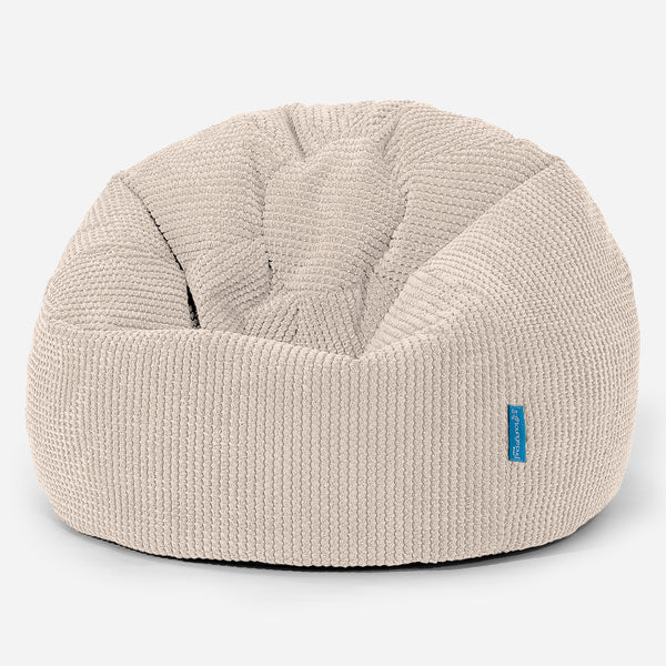 Kinder Klassieke Zitzak Stoel - Pompom Crème 01