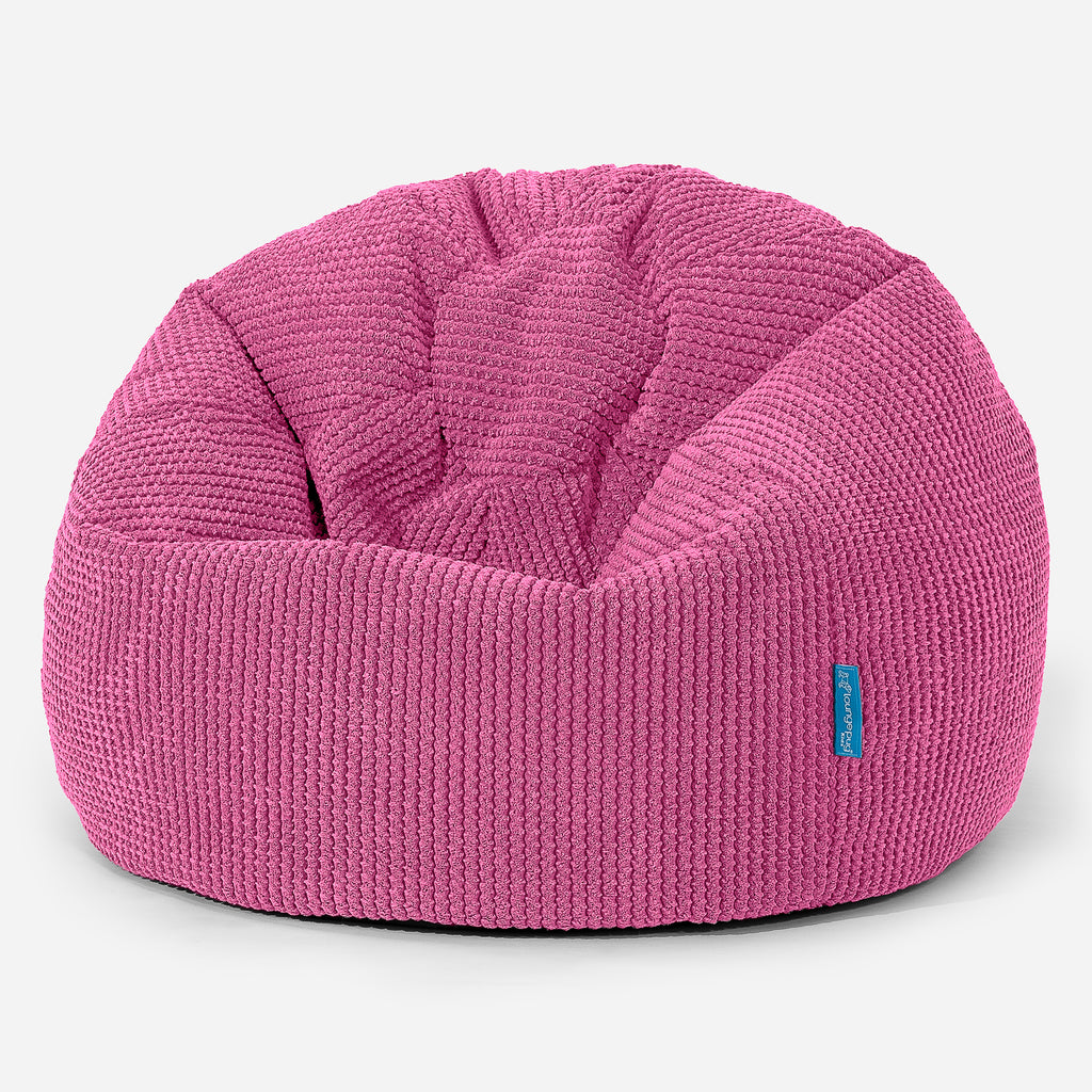Kinder Klassieke Zitzak Stoel - Pompom Roze 01